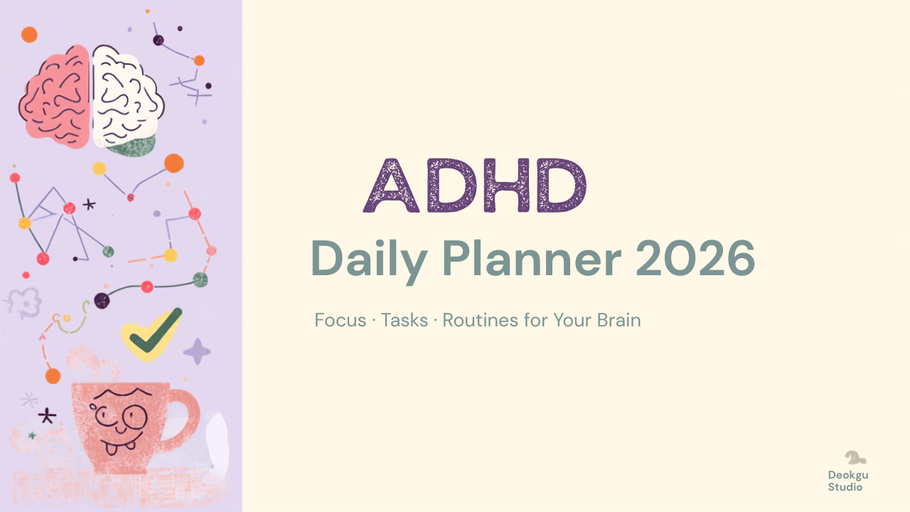 ADHD Daily Planner 2026 printable PDF