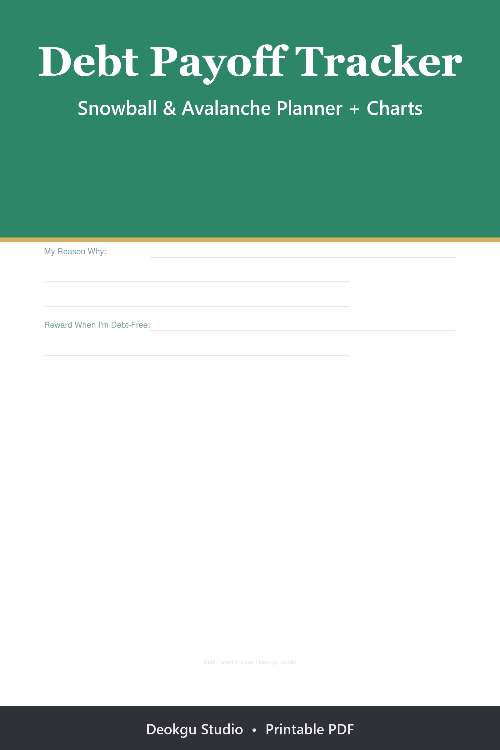 Debt Payoff Tracker 2026 printable PDF